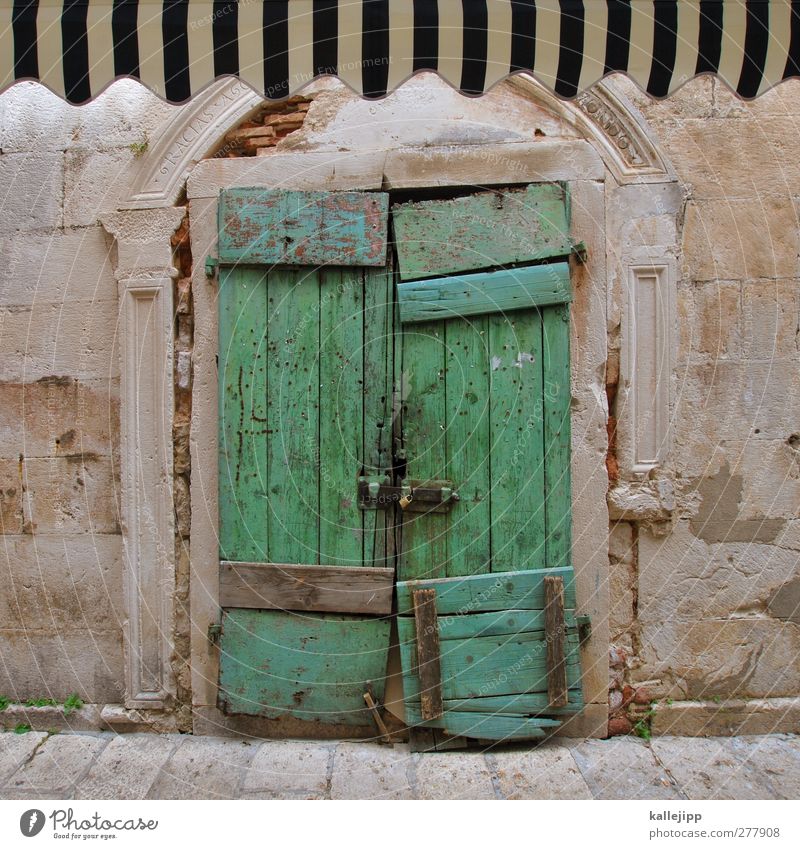 back door Old town House (Residential Structure) Wall (barrier) Wall (building) Door Advent Calendar Sun blind Wood Derelict Green Patchwork Repair kit Lock