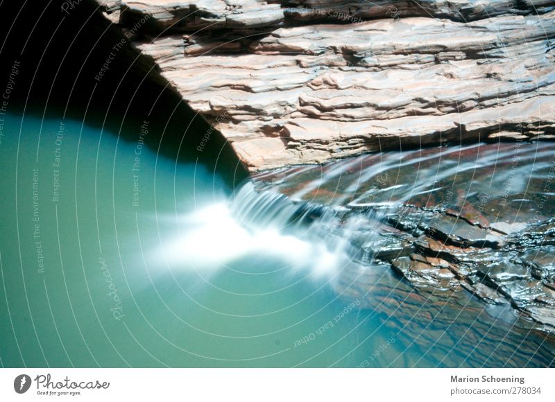 Kermits Pool Nature Water Brook Waterfall Blue Green Turquoise Adventure Change Australia kermit pool Colour photo Exterior shot Deserted Long exposure