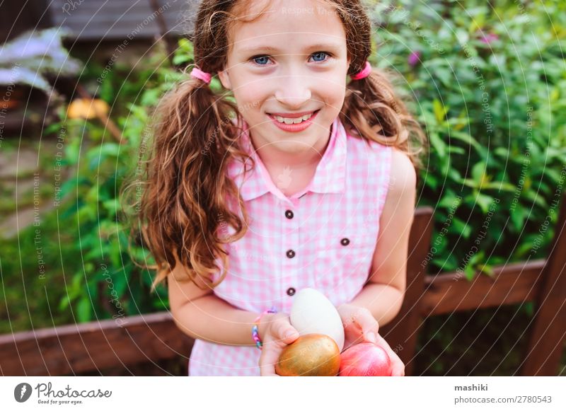 easter portrait of happy child girl Joy Happy Playing Hunting House (Residential Structure) Garden Feasts & Celebrations Easter Child Family & Relations Infancy