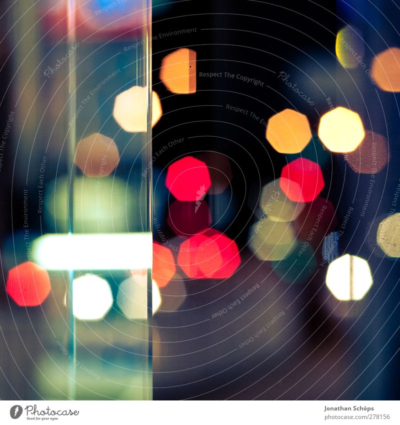 Bokeh 1:1 Downtown Transport Feasts & Celebrations Esthetic Beautiful Emotions Contentment Night life Blur Multicoloured Pane 7 Sharp-edged Light City life