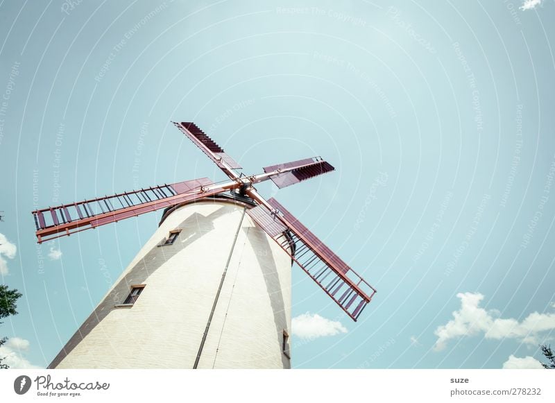 windmill Agriculture Forestry Craft (trade) Environment Nature Landscape Sky Weather Beautiful weather Manmade structures Building Old Bright Historic Blue