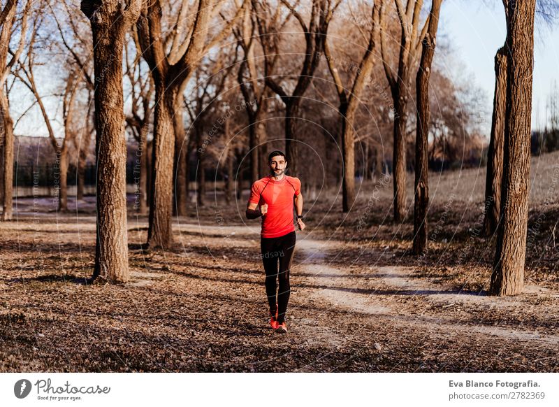 young runner man by the mountain Lifestyle Leisure and hobbies Sports Jogging Human being Masculine Young man Youth (Young adults) Man Adults 1 30 - 45 years