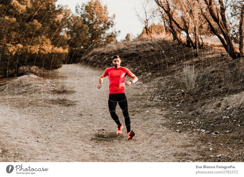 young runner man going down the hill Lifestyle Leisure and hobbies Sports Jogging Hiking Human being Masculine Young man Youth (Young adults) Man Adults 1