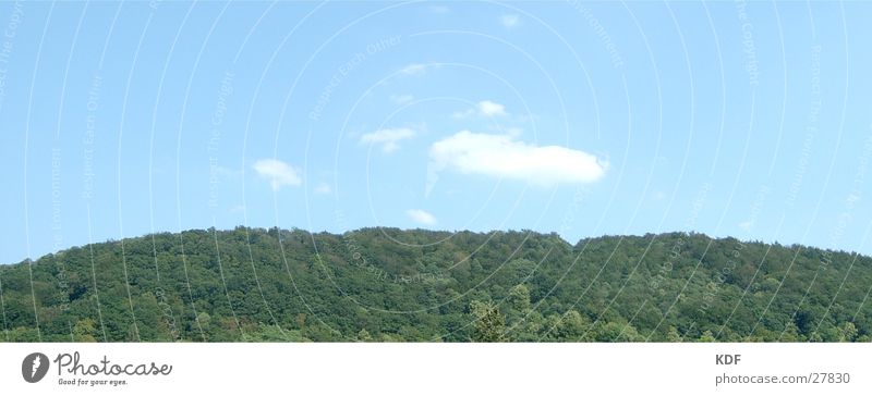 Blue sky, green forest Hill Heidelberg Clouds Forest Vacation & Travel Panorama (View) Mountain Sky beams KDF Vantage point Large Panorama (Format)