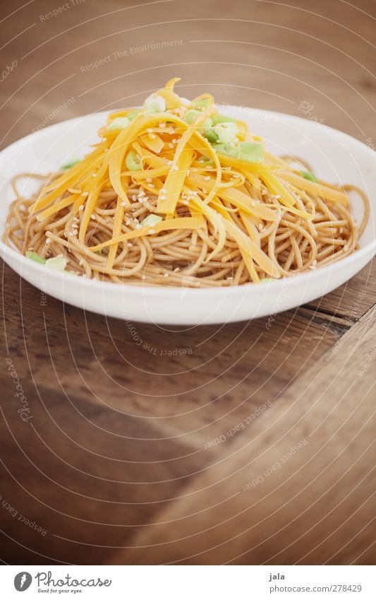 vegetable-pasta Food Vegetable Dough Baked goods Noodles Carrot Leek Sesame Nutrition Lunch Organic produce Vegetarian diet Asian Food Crockery Plate Delicious