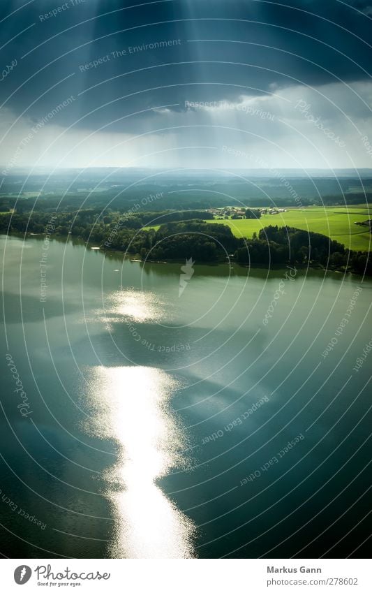 Lakeland Bavaria Vacation & Travel Summer Nature Landscape Air Water Sky Weather Lakeside Flying Freedom Lake Chiemsee Germany Reflection Clouds Blue Green