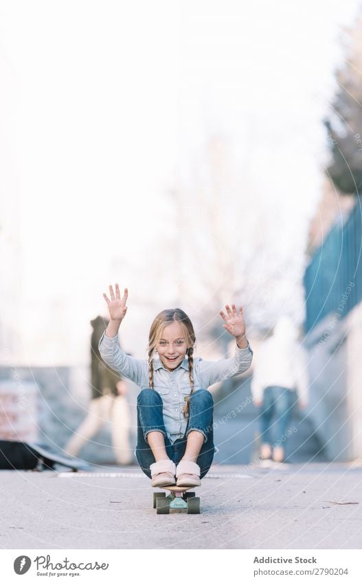 Kid playing with skateboard Pilot Intellect Child Playing imagine Smoke Joy Sky Boy (child) Jet Retro Freedom Caucasian Running Street Speed Small School