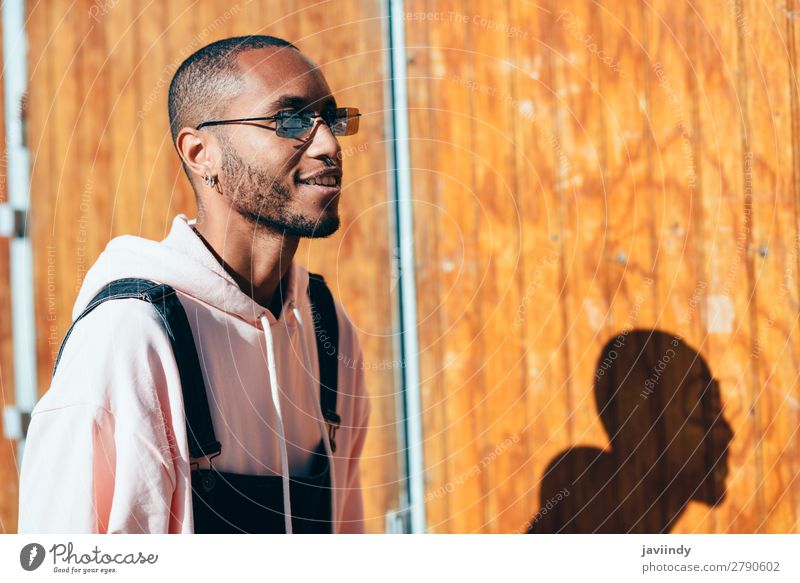 Young black man wearing casual clothes and sunglasses outdoors Lifestyle Happy Beautiful Human being Masculine Young man Youth (Young adults) Man Adults 1