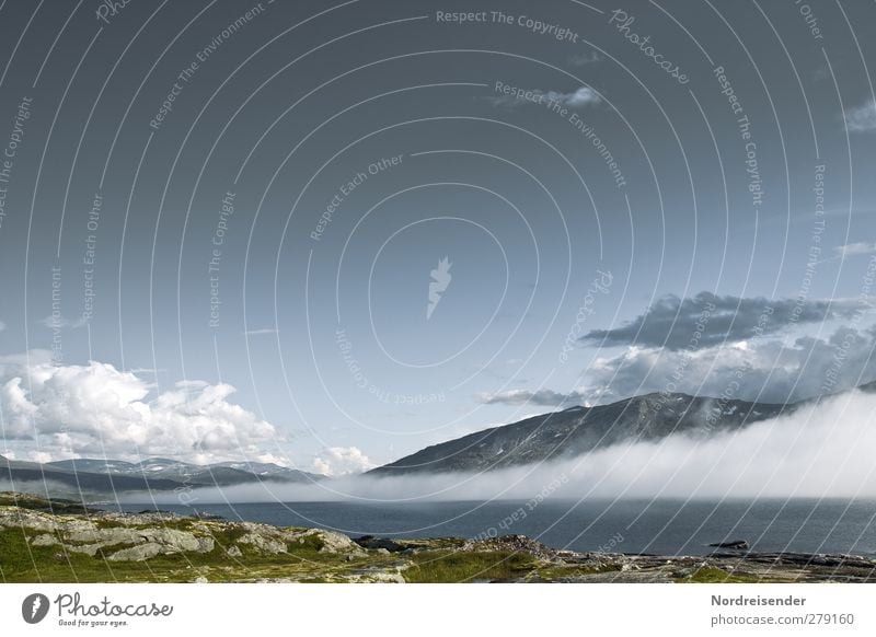 change in the weather Vacation & Travel Adventure Far-off places Freedom Landscape Elements Sky Clouds Climate Storm Fog Rock Mountain Lakeside Creepy Humble