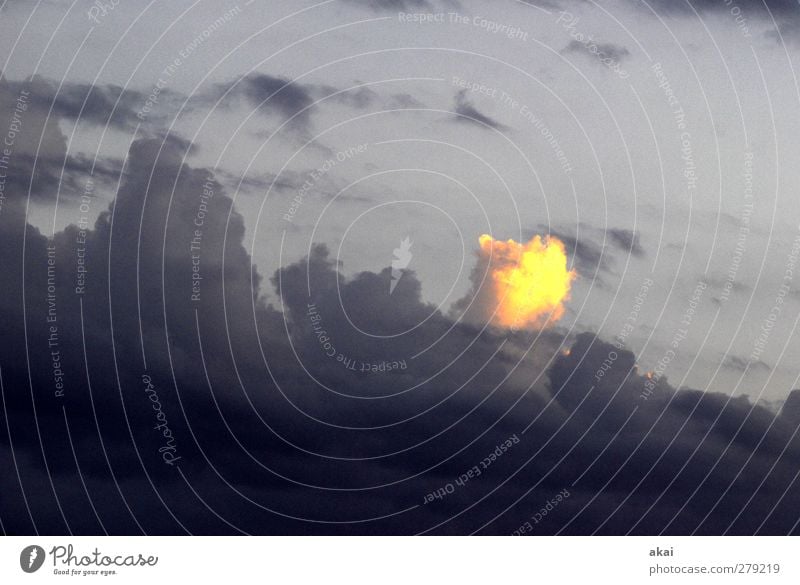 eccentric Clouds Spring Blue Yellow Gray Black Sky Colour photo Evening Wide angle