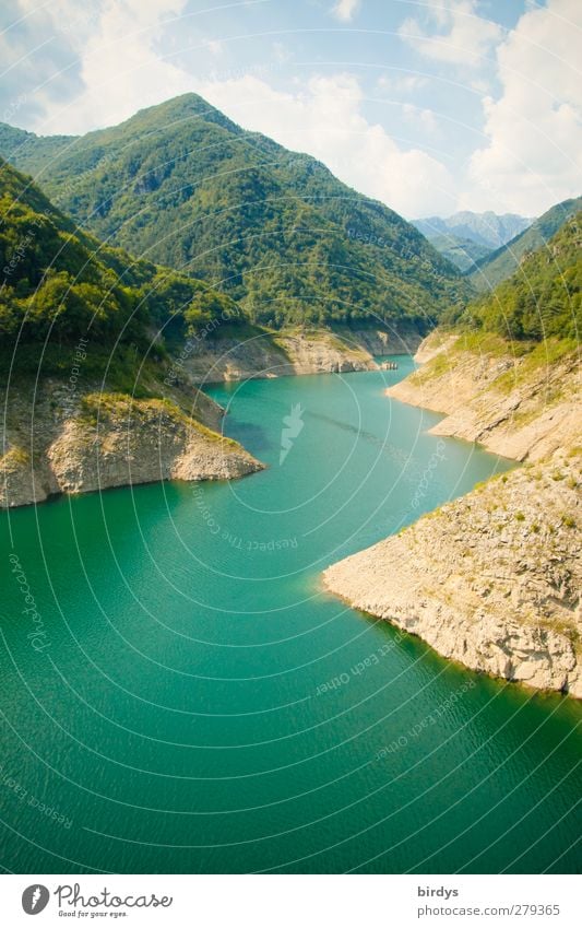 Lago di Valvestino Nature Landscape Water Summer Beautiful weather Mountain Garda Canyon Lake River Authentic Gigantic Turquoise Idyll Pure South Tyrol