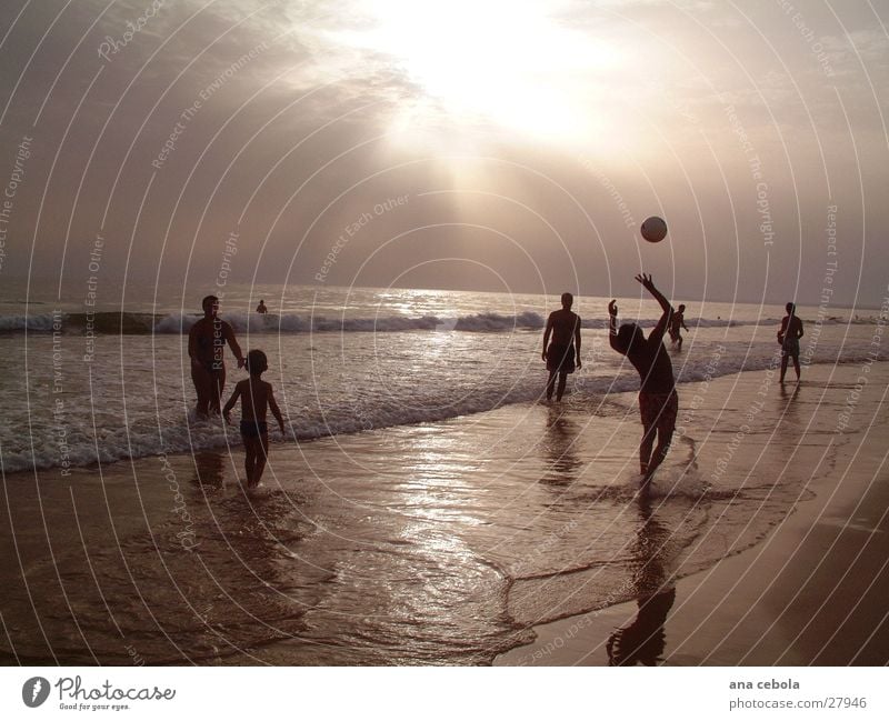 Beach 3 Sunset Nature playing with ball Water Sand