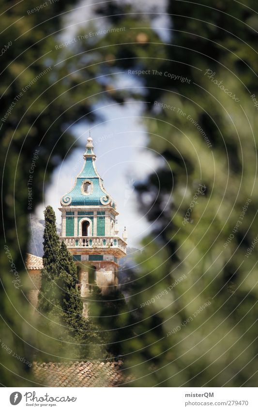 magical place. Environment Nature Landscape Plant Adventure Vista Tower Spire Tower construction Hedge Curiosity Valldemossa Majorca Spain Peaceful Monastery