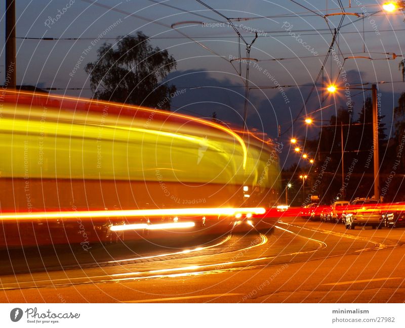 line 5 Underground Tram Long exposure Dusk Transport Line