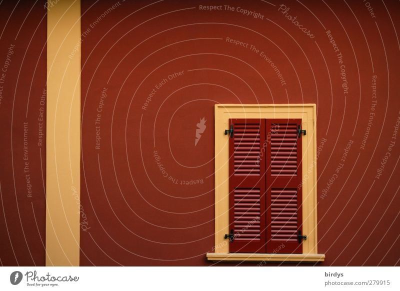 Closed today House (Residential Structure) Wall (barrier) Wall (building) Window Shutter Esthetic Uniqueness Positive Beautiful Yellow Red Design Pure Style