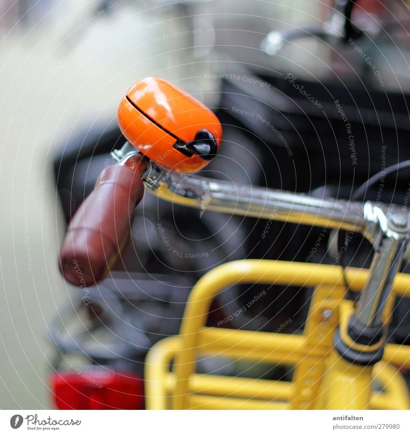 beautiful orange bicycle bell Sightseeing City trip Summer Fitness Sports Training Cycling Bicycle Town Port City Downtown Means of transport Street