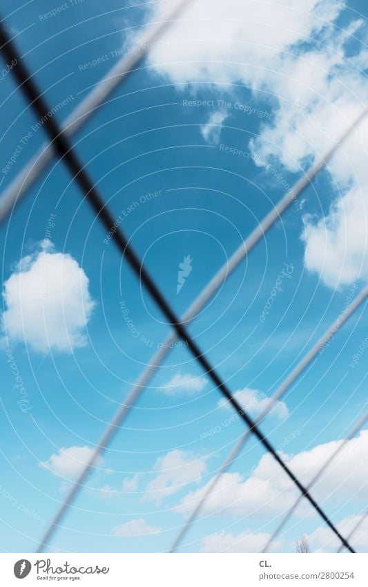 fence and sky Environment Nature Sky Clouds Weather Beautiful weather Fence Hoarding Metal Safety Protection Hope Belief Longing Wanderlust Claustrophobia