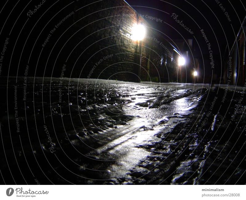 icily Dark Cold Reflection Cologne-Ehrenfeld Highway ramp (entrance) Long exposure Ice Tracks