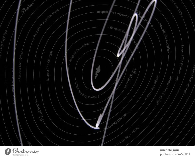 Long-term illumination #2 Long exposure Night White Black Circle Spiral Moon Line