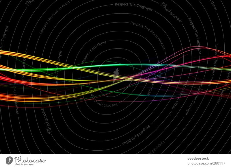 Wavelength light waves Music Bright Eternity Colour trace coloruful glowing eye catching Wave length Black Multicoloured Rainbow Light (Natural Phenomenon)