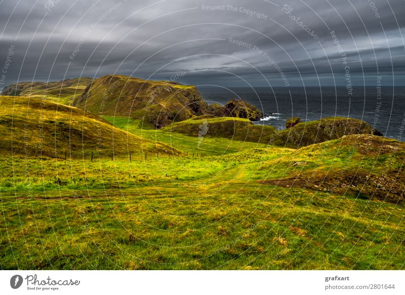 Coastal Trail At The Spectacular Atlantic Cost On St. Abbs Head in Scotland agriculture atlantic bay beautiful britain calm cliffs climate clouds cloudy coast