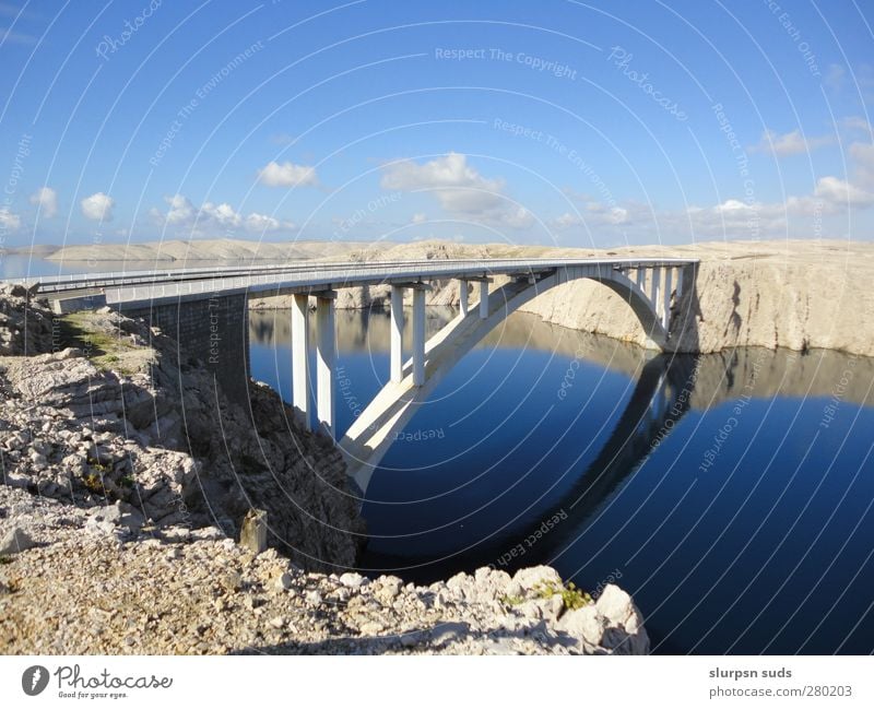 The bridge to nowhere Architecture Nature Landscape Plant Animal Elements Sand Water Sky Horizon Summer Beautiful weather Rock Bay Croatia Bridge Stone Discover