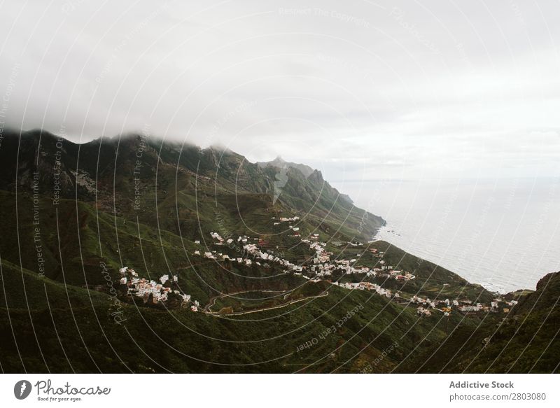 Fog over beautiful hilly terrain Hill Nature playa norte Spain Landscape Vacation & Travel Trip Green Rough Tourism Environment Weather Fat Mountain Dune Range