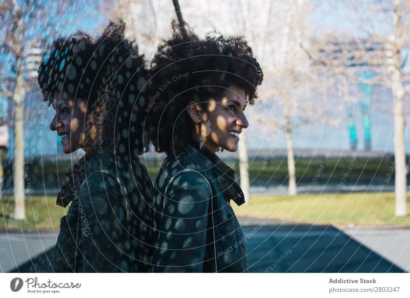 Portrait of black woman with afro hair. Adults African Afro American Background picture Beautiful Beauty Photography Black Easygoing Cheerful Curly Cute Ethnic