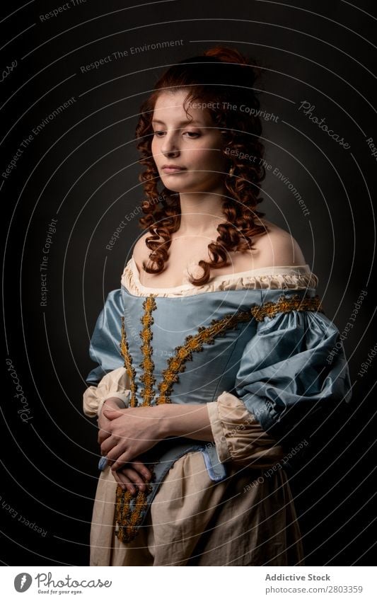 Beautiful woman in medieval clothing Woman Baroque Dress Carnival Renaissance Princess Royal masquerade Fantasy Clothing aristocrat Fashion Elegant Ball fancy