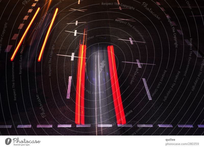 skid mark Transport Traffic infrastructure Road traffic Motoring Street Crossroads Stripe Driving Illuminate Modern Speed Orange Red Black White Power Dangerous