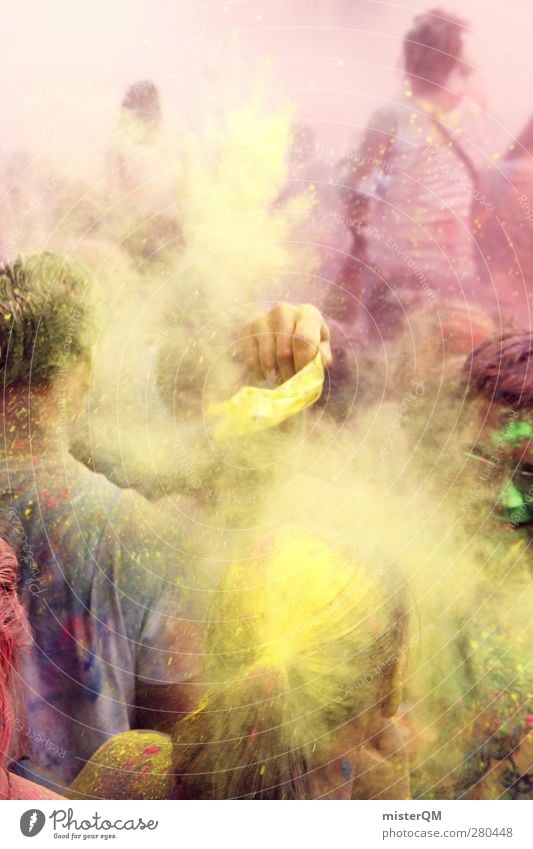 Holi Shit V Art Esthetic Dye Colour Play of colours Paint bucket Colour palette Blaze of colour Joy Comical The fun-loving society Emotions Youth (Young adults)