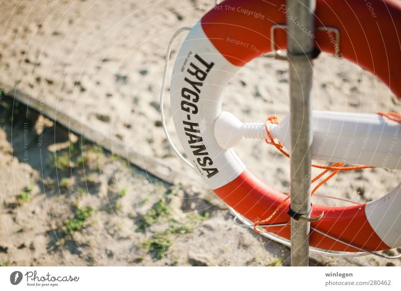 On the beach Lifestyle Joy Happy Athletic Vacation & Travel Tourism Trip Cruise Summer Beach Ocean Rescue trygg hansa Life belt Rescue equipment Lifebuoy