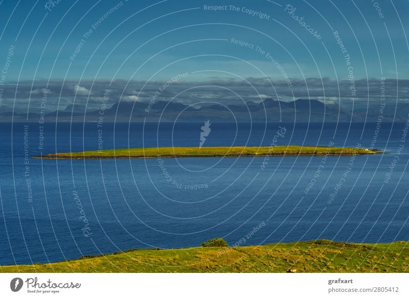 Distant island on the coast of the Isle of Skye in Scotland Atlantic Ocean Vantage point Loneliness Far-off places Great Britain Western islands Herd