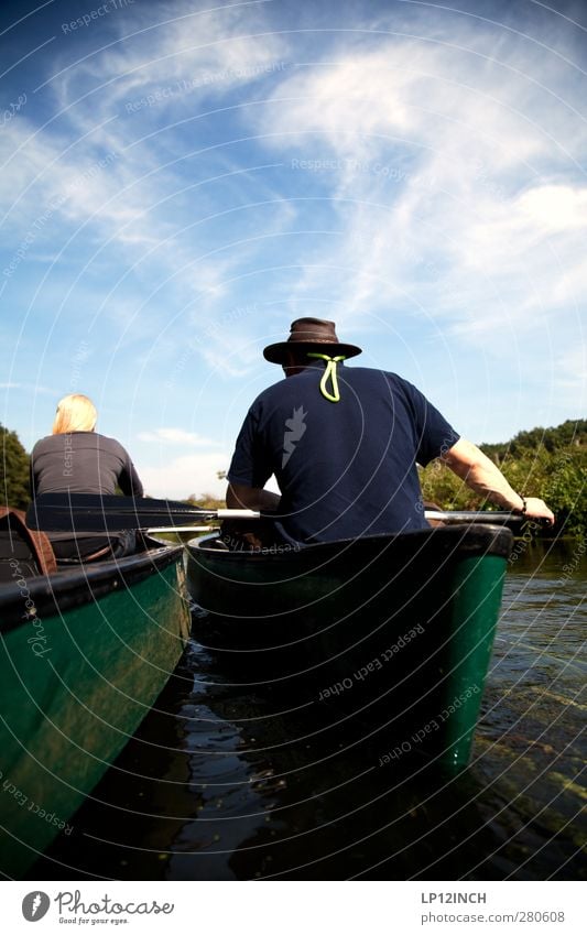 Traffic jam on the Ilmenau Leisure and hobbies Canoeing Canoe trip Canoeist Vacation & Travel Tourism Trip Adventure Summer Summer vacation Sports Aquatics