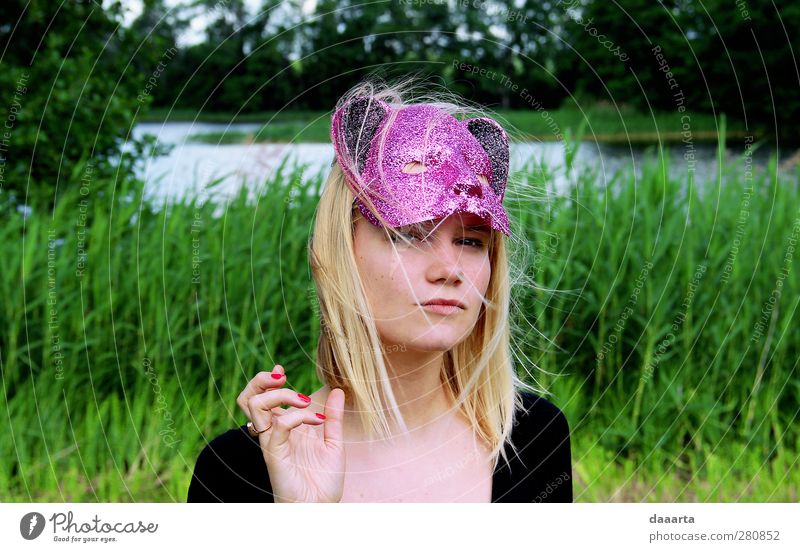 Self Portrait Feminine Young woman Youth (Young adults) Woman Adults 1 Human being 18 - 30 years Nature Landscape Plant Clouds Summer Beautiful weather Field