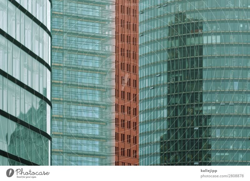 Potsdamer Square Town Capital city High-rise Bank building Manmade structures Building Architecture Red Brick Potsdamer Platz Glass Facade Glas facade Window