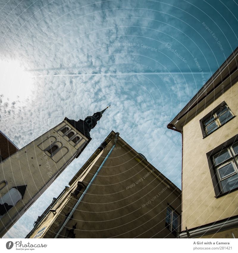 Estonian Clouds Beautiful weather Tallinn Capital city Old town Populated Deserted House (Residential Structure) Church Marketplace Tower Manmade structures