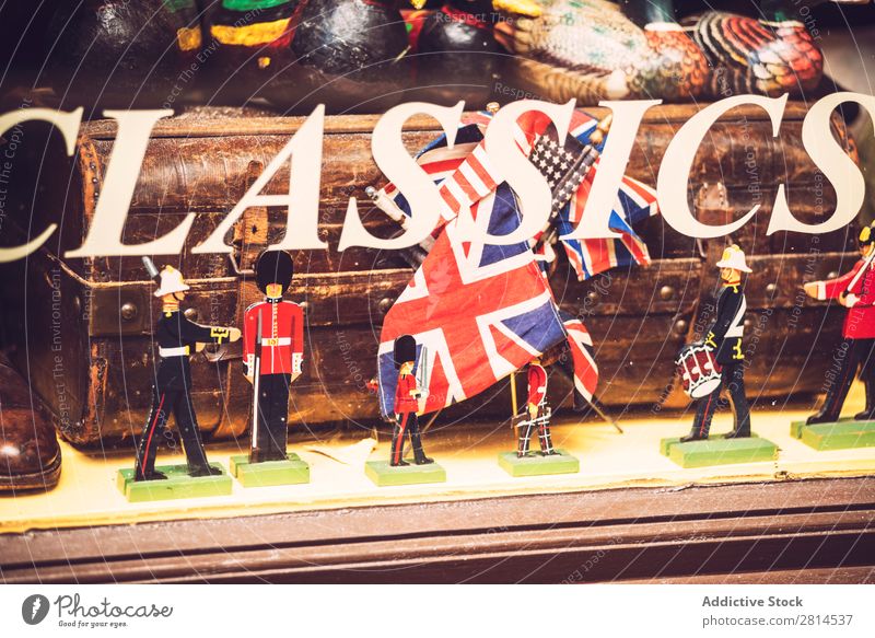 LONDON, UK - OCTOBER 13, 2016: Shop-window of classic toys store Toys Storage Window Shopping Decoration Miniature Gift Street Classic Sell Retro Joy diorama