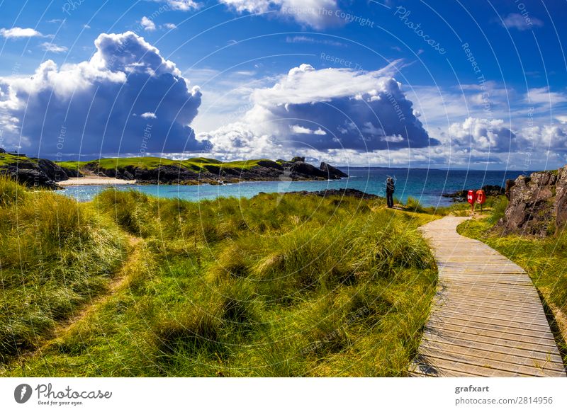 Sandy beach Clachtoll Beach near Lochinver in Scotland Atlantic Ocean clachtoll beach Dune Beach dune Relaxation Great Britain Sky Climate Climate change