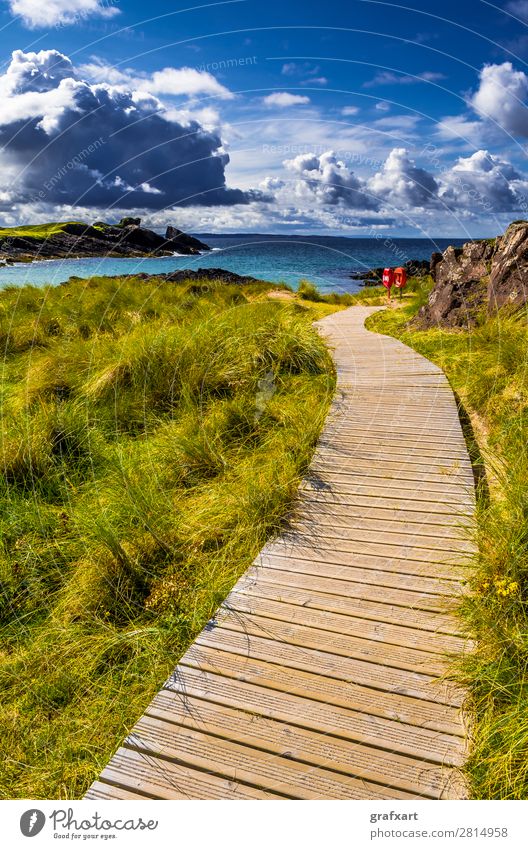 Sandy beach Clachtoll Beach near Lochinver in Scotland Atlantic Ocean clachtoll beach Dune Beach dune Loneliness Relaxation Great Britain Climate Climate change