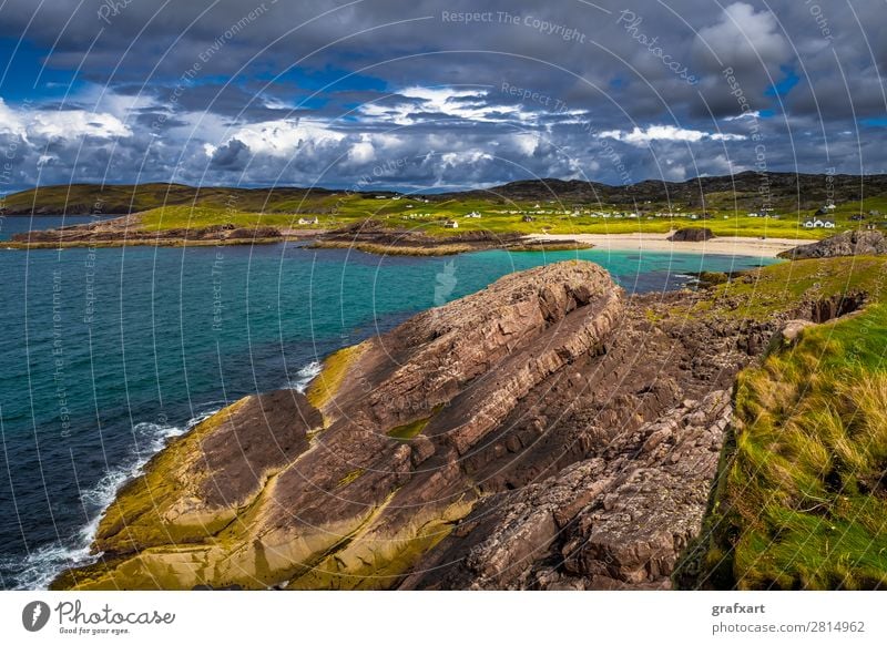 Clachtoll Beach and campsite in Scotland Atlantic Ocean Bay Camping Camping site clachtoll beach Loneliness Relaxation Great Britain Climate Climate change