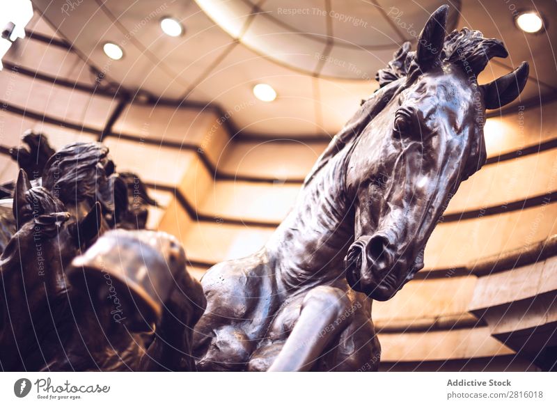 LONDON, UK - OCTOBER 15, 2016: Horse statue at Piccadilly circus Statue piccadilly London England Tourism Circus Vacation & Travel British Great Britain English