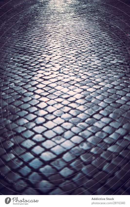 Traditional cobbled street in Rome, Italy Street Close-up Old Vintage Detail European Exterior shot Ancient Italian Destination Vacation & Travel Vantage point