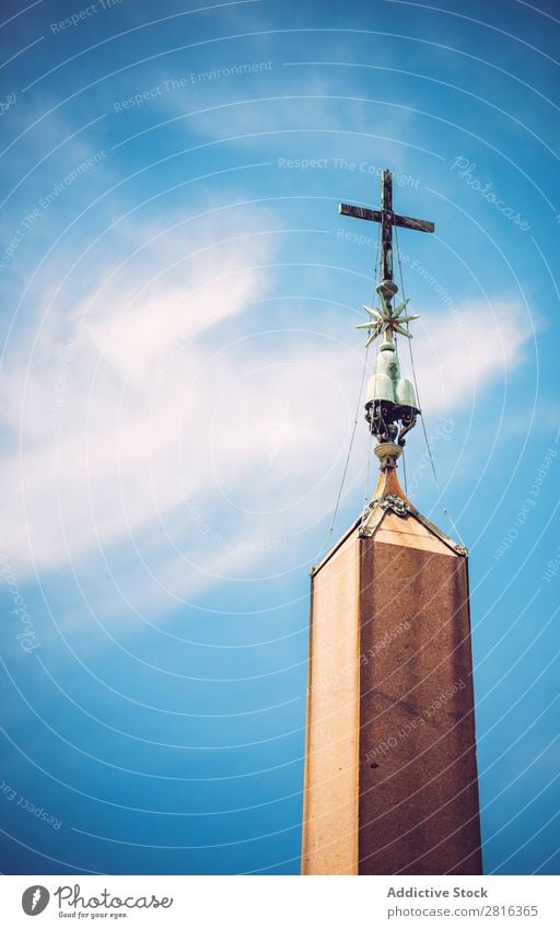 The obelisk in Vatican City, Italy Architecture Basilica Building Cathedral Catholicism Christianity Church Europe Famous building Holy Landmark Monument