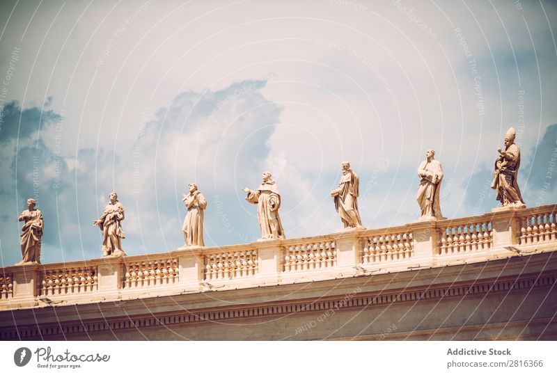 Famous colonnade of St. Peter's Basilica in Vatican, Rome, Italy saint pietro peter Pope Places Cathedral historical Catholicism Chapel Christianity Column