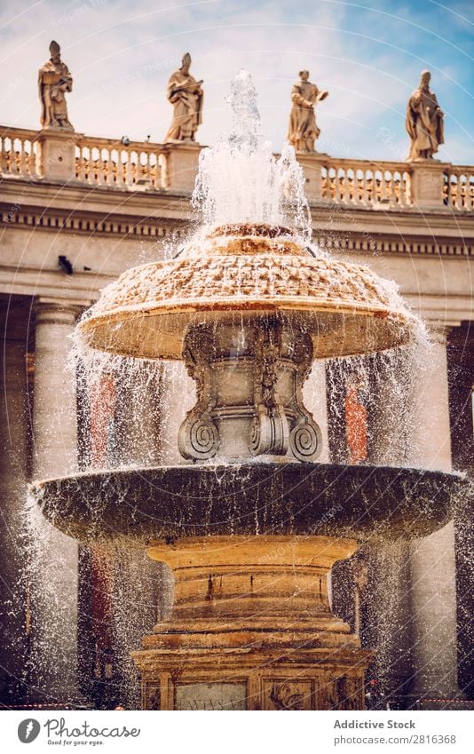 Detail of fountain on the Saint Peter Square (Piazza San Pietro), in Vatican, Rome, Italy. Places Italian Cathedral gian Bowl Vacation & Travel Vantage point