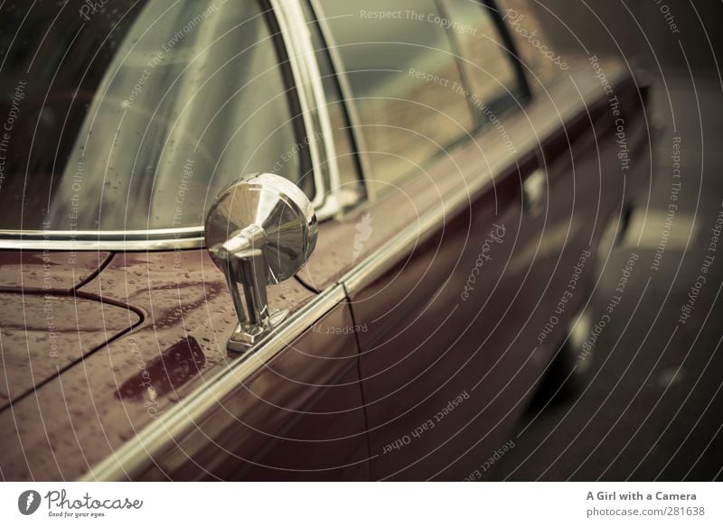 let's speed off into the sun Transport Means of transport Motoring Street Car Old Vintage car Polished Subdued colour Exterior shot Detail Deserted