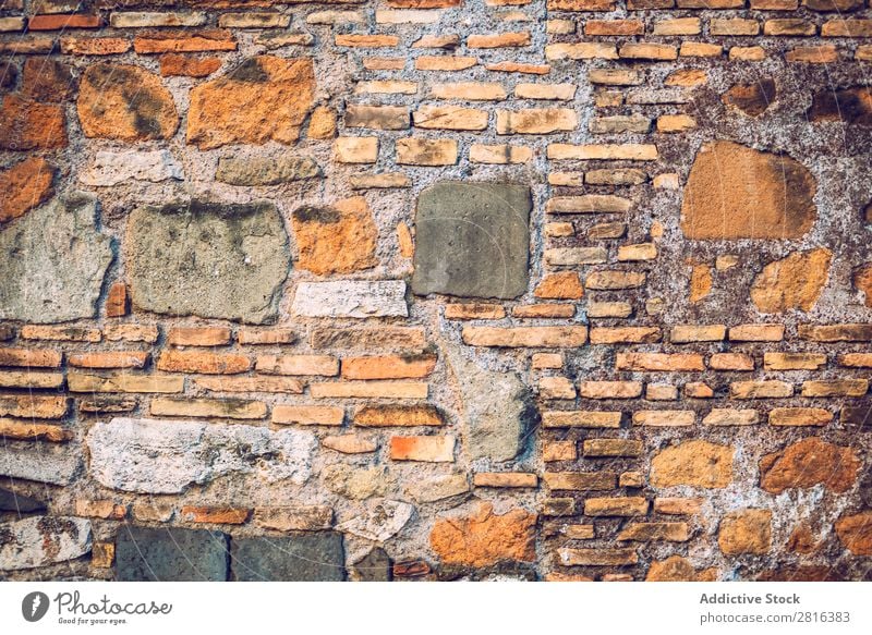 Brick and stone wall in Rome, Italy. Texture background Wall (building) Stone Roman Abstract Ancient Solid Cement Rough Dirty Bricklayer Old Gray Concrete