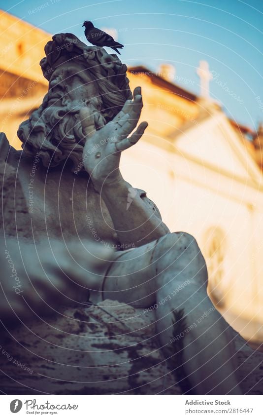 Detail of fountain in Piazza (square) Navona, Rome, Italy Places Fine God Greek navona Art arts Italian Classical Square Town Sculpture Western River