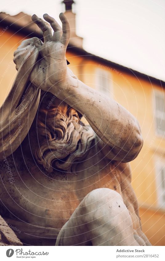 Detail of fountain in Piazza (square) Navona, Rome, Italy Places Fine God Greek navona Art arts Italian Classical Square Town Sculpture Western River